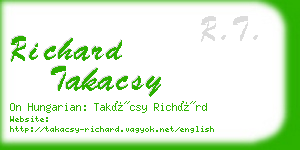 richard takacsy business card